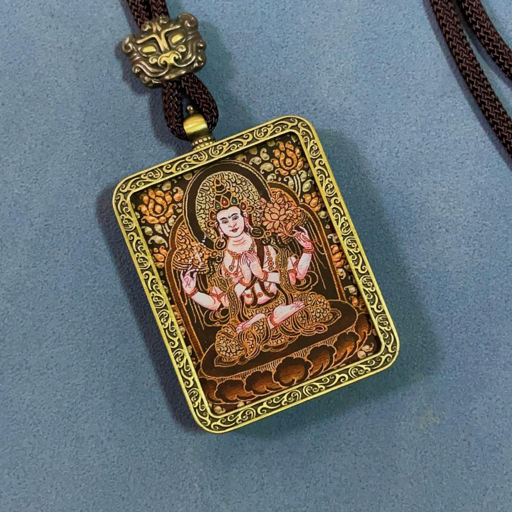 真品西藏唐卡吊墜 佛牌唐卡項鍊